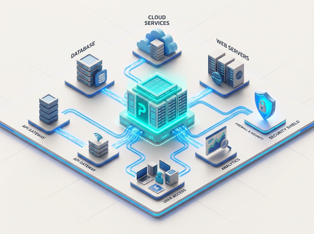 Enterprise Architecture 3D Illustration