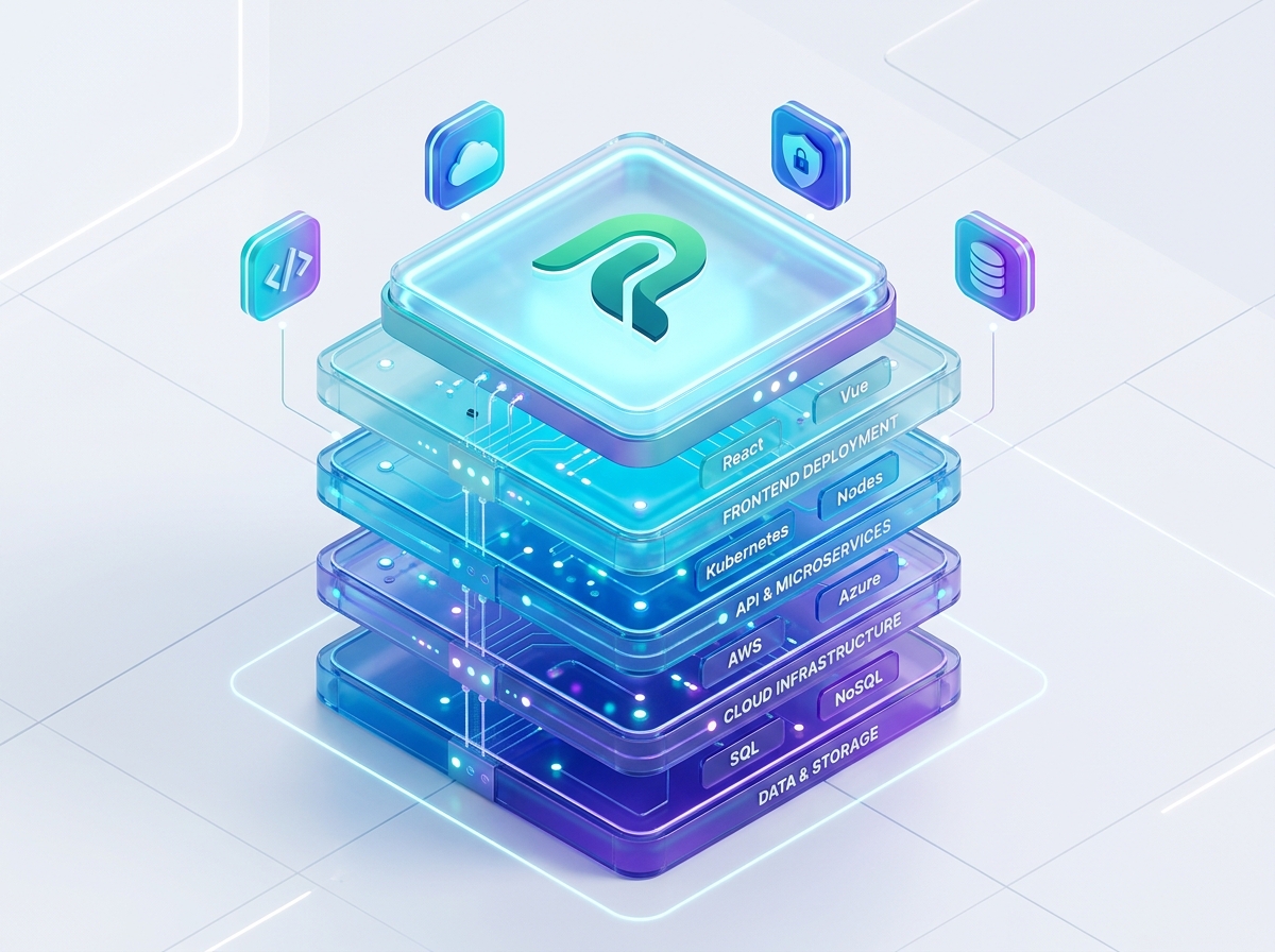Enterprise Technology Stack 3D Illustration