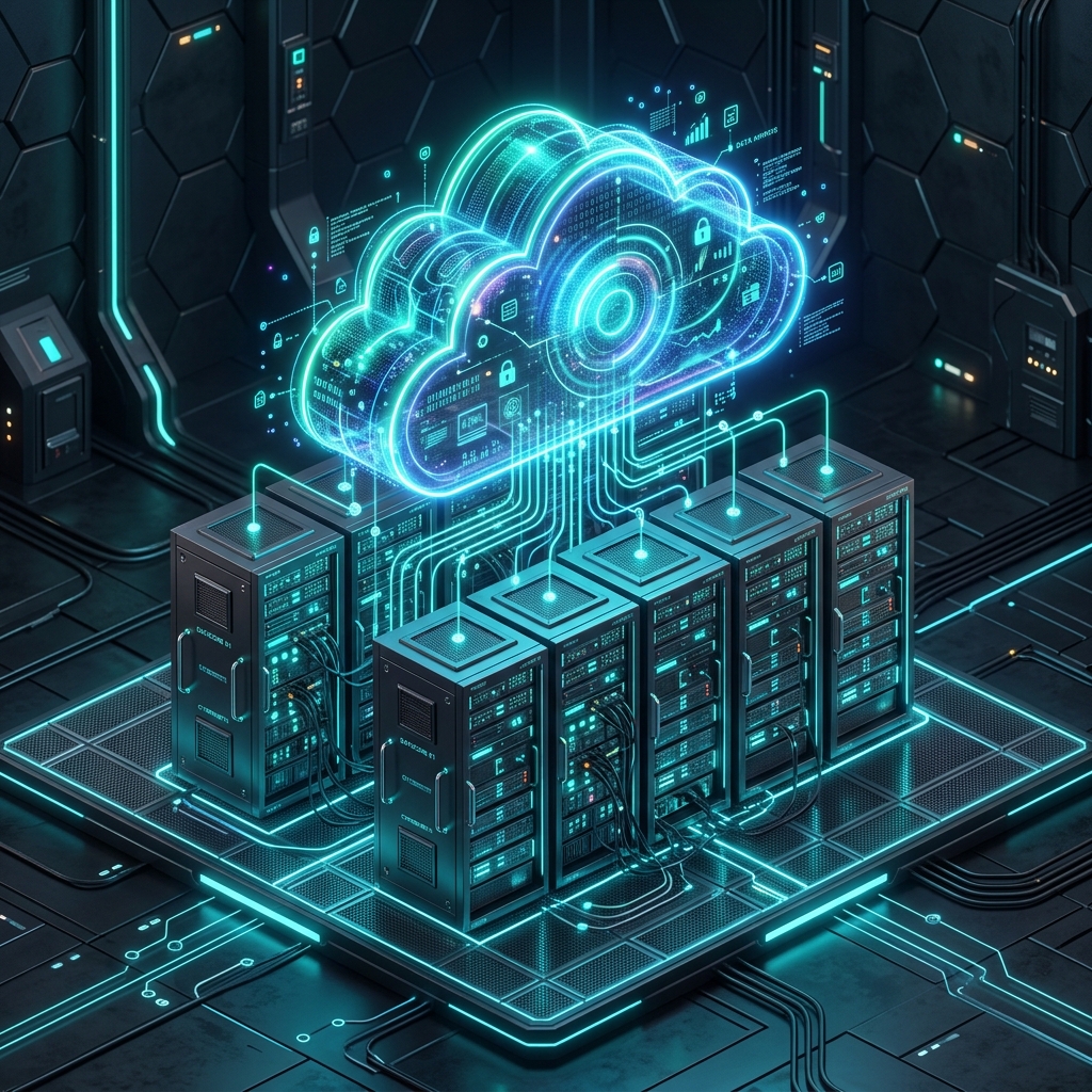 Cloud Servers 3D Graphic